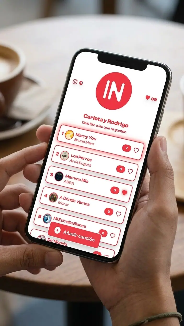 La aplicación de TuParty personalizada con la marca de una empresa de sonorización